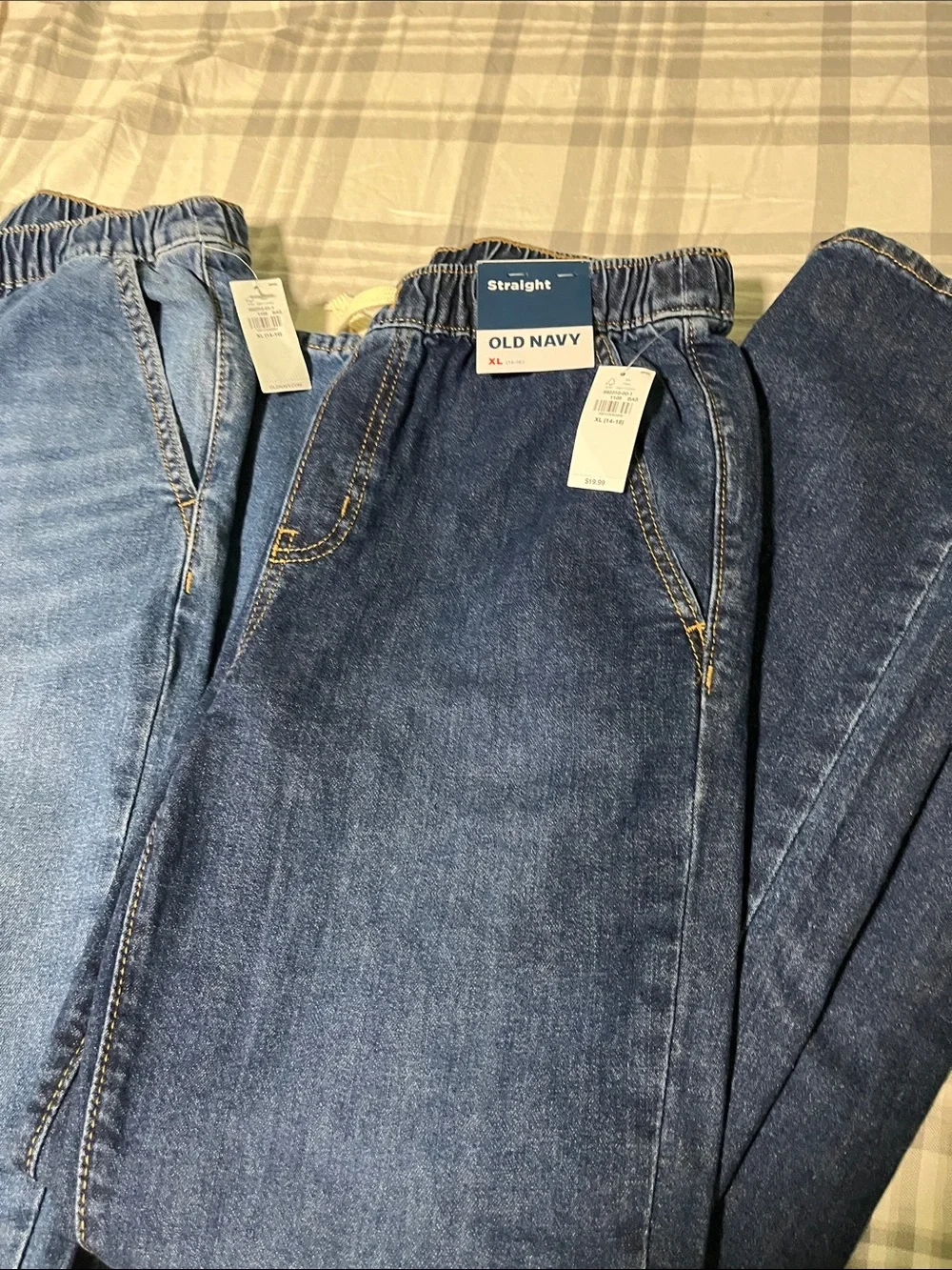 Old Navy Boys  Straight Elastic-Waist Jeans — Dark Blue & Medium Blue Set